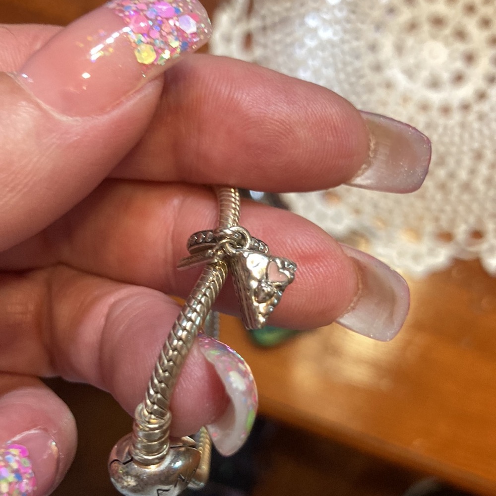 Pandora Small Silver Bracelet with Congrats Cake Charm